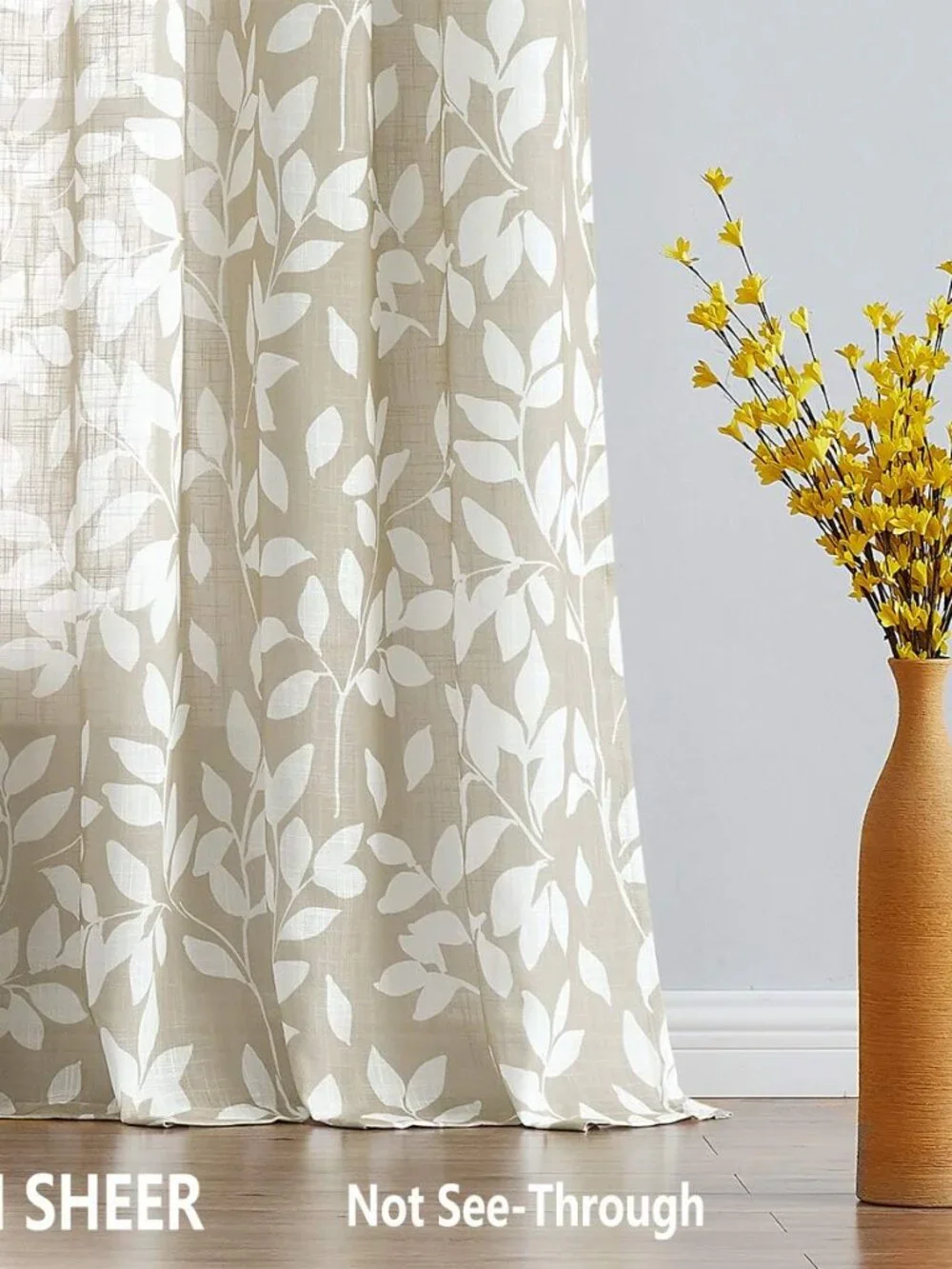 Leaf Print ✨ Semi-Sheer Curtains 52x84